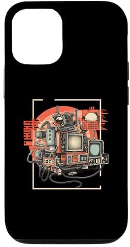 Hülle für iPhone 15 Retro Tech Stack 80er 90er Jahre Nostalgie Analog TV Kameras
