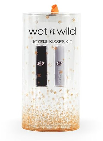 Wet n Wild Joyful Kisses Kit, Set Regalo di Rossetti con un Rossetto Opaco e un Rossetto Lucido, Formula Nutriente, Infuso con Vitamina E e Microsfere, Lunga Durata e Costruibile
