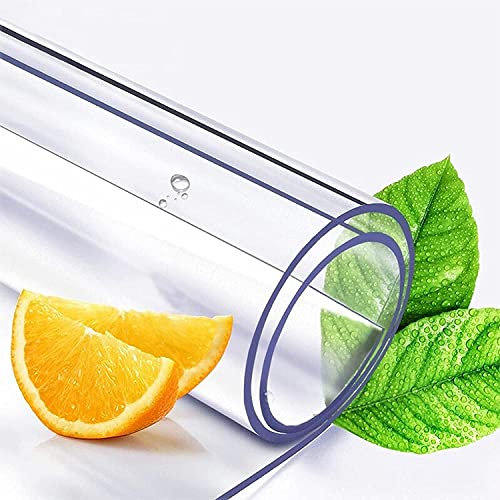 Klarsicht Tischdecke Rechteck, Tischdecke Durchsichtig 3mm, PVC Plastik-Tischdecken Folie Wasserdicht, PVC-Tischdecke, Küche, Esszimmer, Holzmöbel