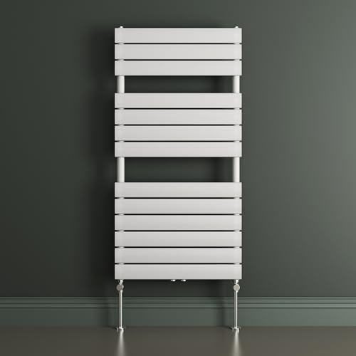 Mai & Mai Radiator Wall Mounted | Heated Towel Rail Bathroom Radiator | Flat Panel Central Heating | HxW:120x60cm | White Bathroom Radiator FH
