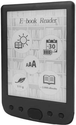 Lector de Libros Electrónicos de 8 GB, Lector de Libros con Pantalla de Tinta Electrónica de 6 Pulgadas, Lector de Libros Eléctrico Portátil para Niños y Adultos