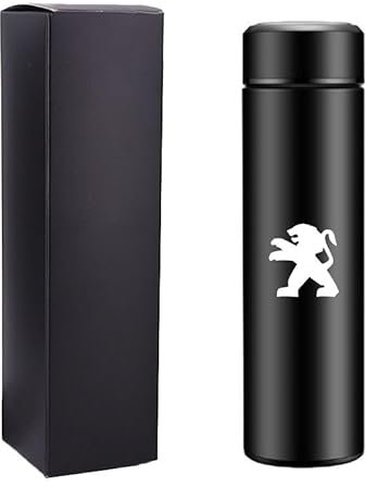 ZCQZSD Auto Edelstahl Thermobecher für Peugeot Partner Van Long 2019-2024,500ml Travel Mug Autobecher Kaffeebecher Isolierbecher Auslaufsicher to go aus Auto Accessories,Black