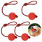ohbien 4Pack Dog Ball On a Rope Throw, Durable Elastic Solid Rubber Balls for Dogs Float Rope Ball Chew Toys for Small Medium Large Dog Fetching Catching Throwing and Tugging(7 x 90 cm)