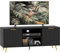HOMCOM Modern TV Stand Cabinet for TVs up to 55, TV Unit with 2 Open Shelves and 2 Cabinets, Entertainment Centre with Cable Management for Living Room, Black