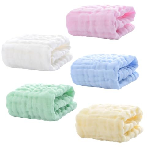 Toyvian 5stücke Baumwoll-spucktücher Für Junge Mädchen Sechslagige Weiche Und Saugfähige Tücher Für Wickeln Lätzchen Für Neugeborene