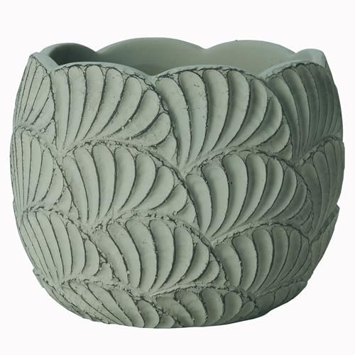 Annastore Blumenübertopf Cabbage aus Keramik - Übertopf Blumentopf Größe Ø 12 cm/H 10 cm, Farbe Grün