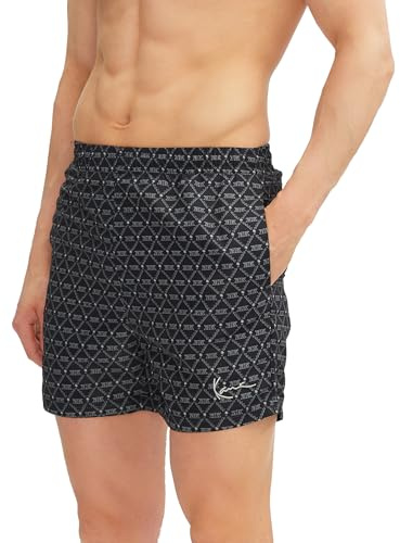 Karl Kani Signature Monogram Boardshort Swimshort Badehosen (DE/NL/SE/PL, Alphanumerisch, M, Regular, Regular, Black)