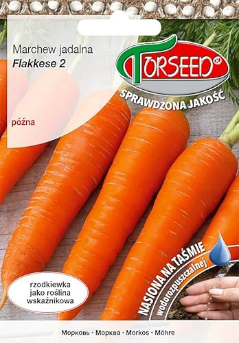 Verdica Flakkese 2 Karottensamen, 18-22 cm süße Wurzeln, einfach zu ziehen, umweltfreundliches Band, ideal für Säfte, Aussaat April-Mai (300 Stück)
