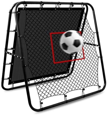 DZAEMOSIIE Rebounder für Fußball Kinder, Doppelseitige Fußball Rebounder Net mit Ziel, Fussball Trainingszubehör Netz mit 6 Einstellbare Winkel, auch für Handball Tennis Volleyball Baseball, 1x1m