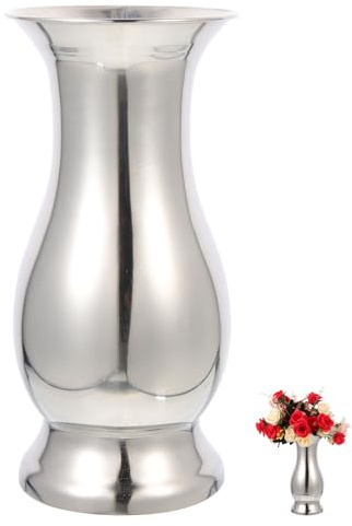 Housoutil Blumenvase Aus Edelstahl Metallvase Für Tischdekoration Vase Für Eine Blume Modernes Design Für Zuhause Hochzeit Schreibtisch Fensterbank Regal 22.50 X 10.50 X 10.50 cm