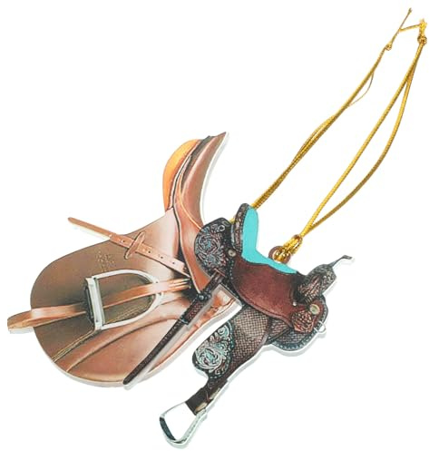 TOPBATHY 2 Stück Acryl Pferdesattel Anhänger Auto Rückspiegel Ornament Western Stil Deko Cowboy Zubehör