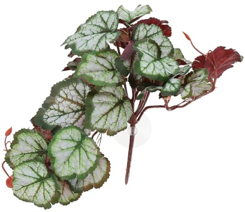 Plante Artificielle Suspendue Réaliste Plastique Vert pour Terrarium | Décor de Cage et Bac à Reptiles, Nettoyage Facile, Cachettes Naturelles, sans Arrosage