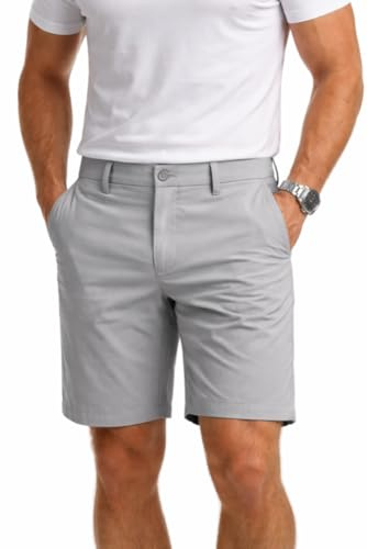 Pro-Quip Mens Golf Shorts- Breathable Stretch Comfort Technical Waistband Gripper Casual Shorts with Pockets