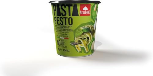 Arnaboldi - Pasta al Pesto Pronta, Piatti Pronti in 6 Minuti nel Contenitore o in Microonde, Noodles Istantanei Vegetariani per Pausa Pranzo o Cena Veloce - Alimentari Monoporzione 55g, 180g da Cotta
