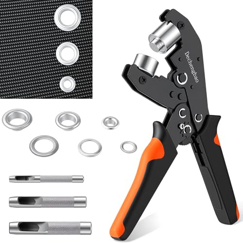 Dechengbao Ösenwerkzeug Set, 6 mm 10 mm 12 mm Ösenzange mit 300 Ösen