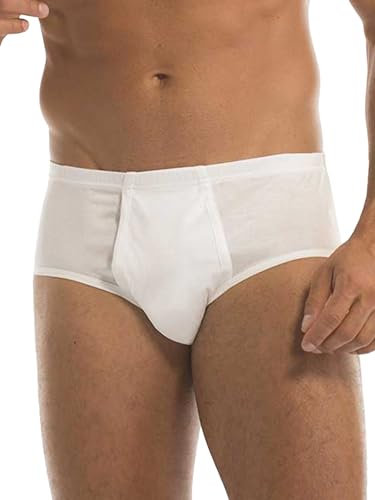 GARDA - 6 Slip Uomo Alto con Apertura, 100% Cotone Filo di Scozia, Slip Alto, Art. 0956 (Bianco 4/M)