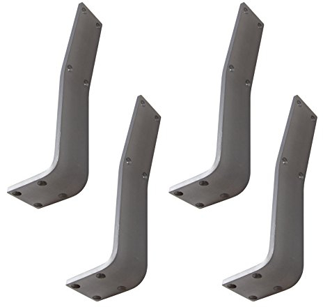 Gedotec Rückenlehnen-Halter Metall Rückenlehnen-Halterung für Sitz-Bank & Betten | Halterung zum Anschrauben | Stahl Rohstahl lackiert | Profil 60 x 8 mm | 4 Stück - Design Bank-Lehnenbügel L-Form