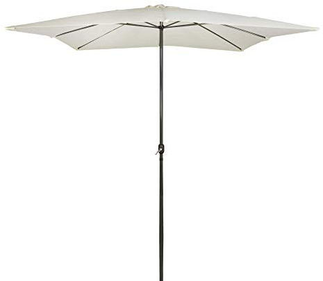 Aktive Garden 53875 - Parasol Cuadrado 300 x 300 cm, Mástilil Aluminio 48 mm, Vainilla