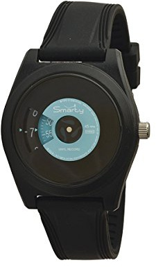 Unisex-Armbanduhr SMARTY VINYL aus Silikon schwarz und hellblau SW045C10