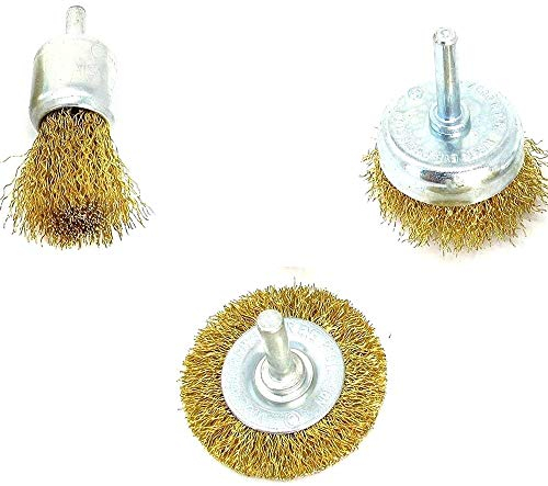 Set mit 3 Bürsten aus Eisen Bürsten aus Stahl für Bohrer, Schleifmaschine, Drimmel