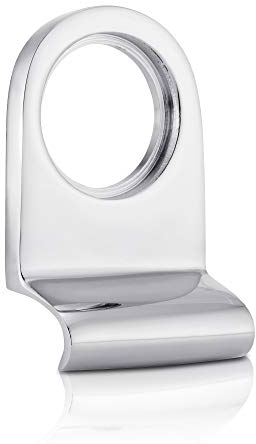 XFORT® Chrome Cylinder Latch Pull, Front Door Pull for Use On Wooden Doors for Security, Attractive Cylinder Lock Pull Door Furniture with Curved Finger Grip, Front Door Handle for Cylinder Locks