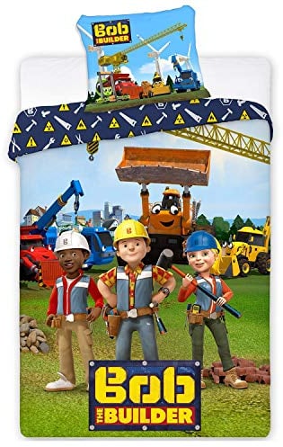 Faro Textiles Bob der Baumeister Bettwäsche-Set für Einzelbett, europäische Größe