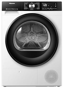 Hisense 3S WiFi Series DH3S802BW3 60cm Freestanding 8KG Heatpump Front Load Tumble Dryer - 16 Programmes - Auto dry- Steam Refresh - Allergy Care - White A+++ Rated