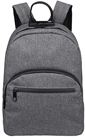 FIREDOG Mini Smell Proof Backpack with Lock for Men Women Travel (Grey)