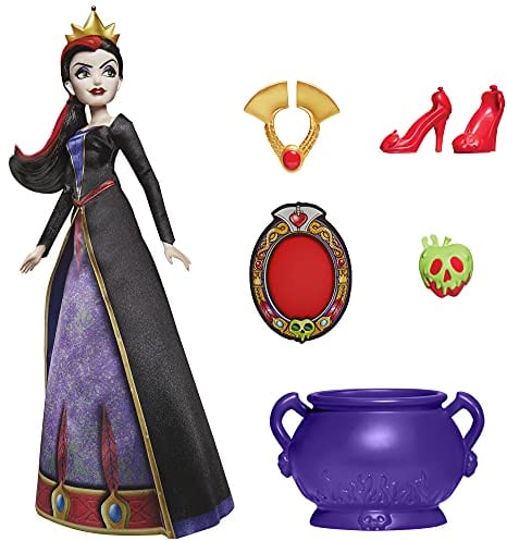 Disney Schurkin Die böse Königin Modepuppe, Accessoires und Kleidung, Disney Prinzessin Spielzeug für Kinder ab 5 Jahren - Exklusiv bei Amazon