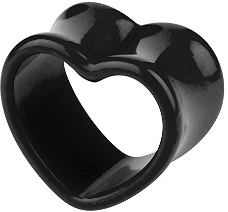 Taffstyle Flesh Tunnel Kunststoff | Double Flared Herz