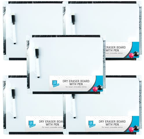 GENERISE Mini-Whiteboards, trocken abwischbar, magnetisch, A4, kleine Whiteboards mit Marker, Radiergummi und 2 Magneten, 30 cm x 22 cm, tragbare Notiztafel für Küche, Wand, Kinder etc.