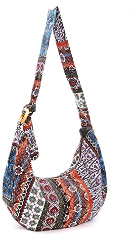 PORRASSO Hippie Umhängetasche Damen Schulterbeutel Leicht Schultertasche Tote für Reise Strandschule Wandern Ferien