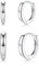 Silber 925 Creolen Klein für Damen Herren Mädchen | Huggie Ohrringe Set Schmuck Durchmesser 8mm, 10mm, 12mm Breite 2mm