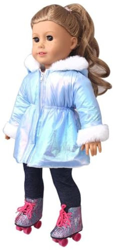 DUORUIMI Puppenkleidung Winter Outfit Lange Mantel Jacke für American Girl Doll 45,7 cm