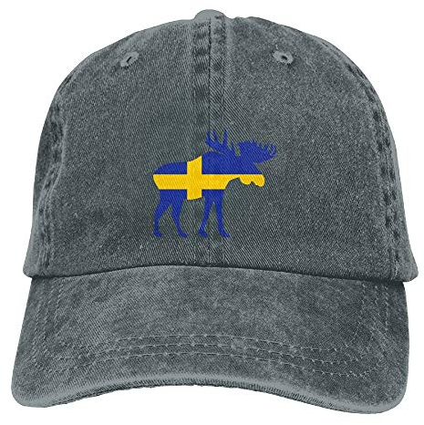 595 Trucker Kappe Frauen Männer Jeans Cap Elch Schweden Flagge Sonnenhut Verstellbar Papa Hüte Unisex Twill Cap Freizeit Hysteresenhut Für Erwachsene Kinder