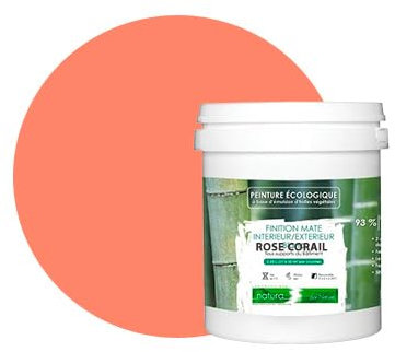 BOX DECO COULEURS Peinture naturelle écologique intérieur extérieur aspect mat Natura - 1L, Rose Corail