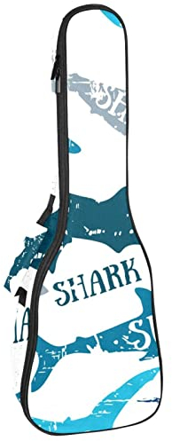 Gigbag für Tenor-Ukulele, wasserdicht, gepolsterter Rucksack, ideal für Sopran-Konzert (53 cm / 23 cm / 24 Zoll) Strandhai