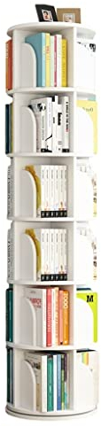 Bücherregale, drehbar, 360 Grad, kreatives drehbares Bücherregal, 360-Grad-Bücherregal für Studenten und Bücherregale (Farbe: Weiß, Größe: 50,5 x 190 cm)