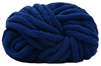 Maxee Dicke Wolle Garn 250g, Sperrige Armstricken Wolle, Soft Arm Knitting, XXL Grobstrick Weiches Wollgarn, zum Häkeln für Decke, Perfekt zum Weben von Haustier Nest, Decken, Zierkissen-Dunkelblau
