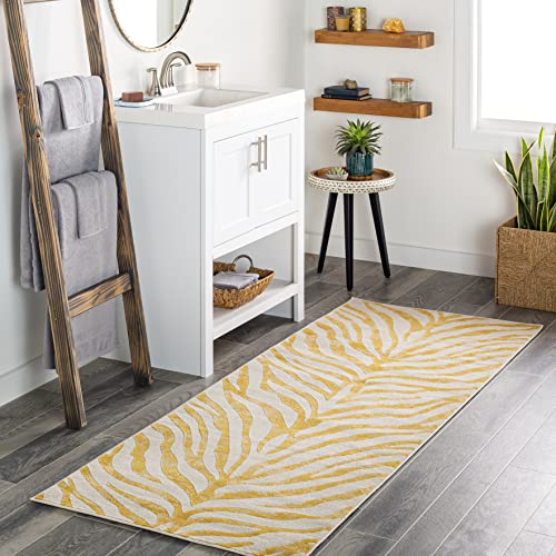 Livabliss Luanda Teppich Boho - Großer Wohnzimmerteppich 80x220 cm mit Geometrischem Muster, Skandinavischer Esszimmerteppich in Senfgelb, Taupe, Beige