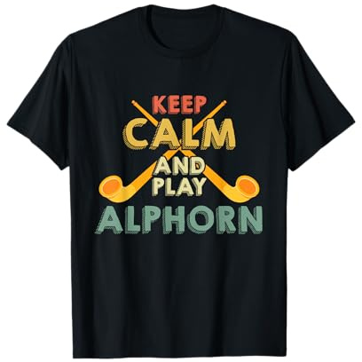 Spielen Sie Alphorn Musikinstrument in Schweiz Alpen Souvenir T-Shirt