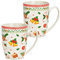 Set di 2 tazze Xmas americane – tazze da caffè in porcellana bianca come tazze di Natale da 10 cm – decorazione retrò tazze da caffè per Natale, lavabili in lavastoviglie e adatte al microonde