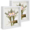 Anhow 3D Marco de Fotos 23x23 cm, 2 Piezas Multiples Marcos con Profundidad 3cm con Lámina Vaso Transparente - Blanco/ 2 Piezas