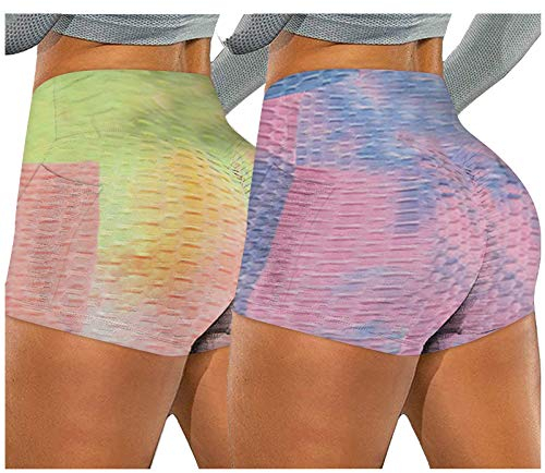 Thermo Leggings Damen Winter GefüTtert Leggings Große Größen Damen Taschen Hosen mit Hosen Running Stretch Farbe-Farbstoff Jogging Frauen Fitness Biker Falte Yoga-Hosen Aerobic Body Damen