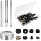 12 Juegos Corchetes de Presion Metalicos Kit de Broches de Presion Cuero de Alta Resistencia Snaps Metalicos de 15 mm Correas a Presión 4 Herramientas de Instalación Remaches Broches de Cuero