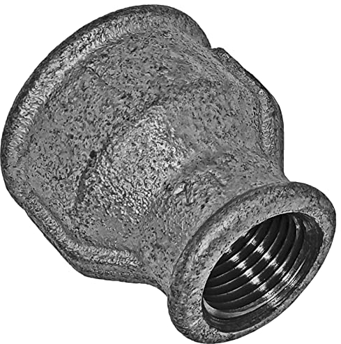 Gewinde Fitting Verschraubung aus Temperguss schwarz - Reduziermuffe Verbinder reduzierend 3/4 auf 1/2 Rohr Zoll Innengewinde IG Nr. 240