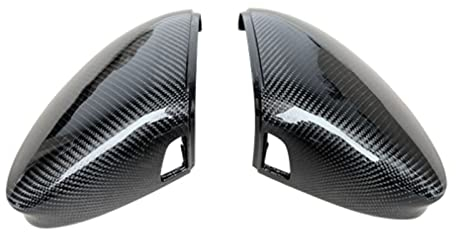 Spiegelkappen Carbon Look Helle Schwarz Abdeckungen Für VW Für Golf 8 Für MK8 2020 2021 2022 Spiegel Abdeckungen Kappen Rückspiegel Fall Abdeckung Außenspiegelkappe (Farbe : Carbon with Assist)