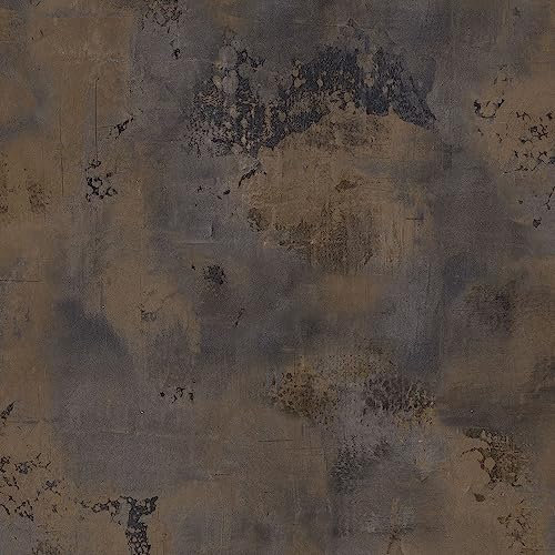 Grandeco Galvanised Metallic Textured Plaster Plum Wallpaper