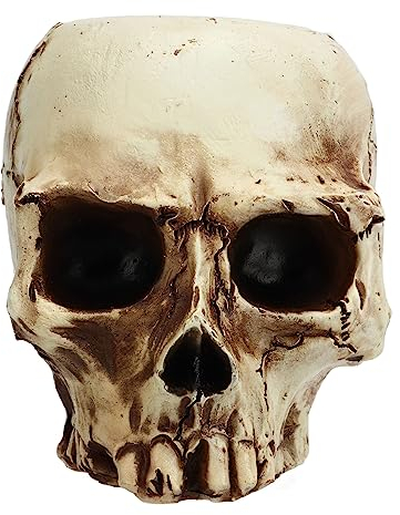 Pot de fleurs en résine en forme de tête de mort, pot de fleurs en résine en forme de tête de mort pour la maison, le bureau, la décoration d'Halloween