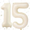 Luftballon 15. Geburtstag Beige, XXL Riesen Creme Folienballon 15 51 für Frauen,40Luftballon 15. Geburtstag,Zahlen 1 und 5 Folienballon für 15 Jahre Geburtstagsdeko Jubiläum Party Dekoration